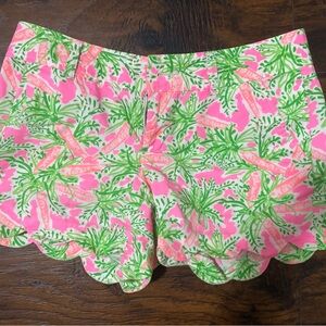 Lilly Pulitzer Women's Pink and Green Shorts